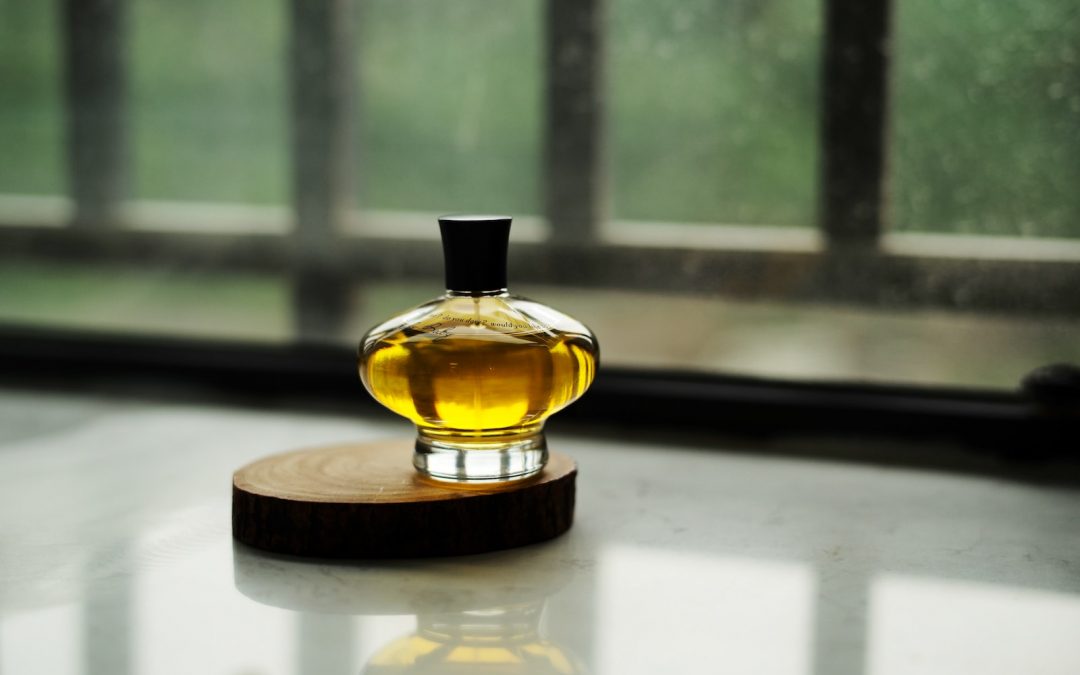 yellow clear fragrance bottle
