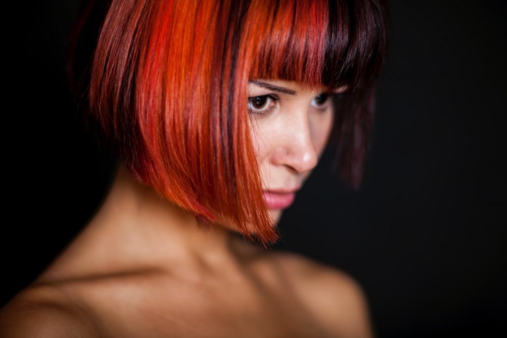 red haired woman with red hair